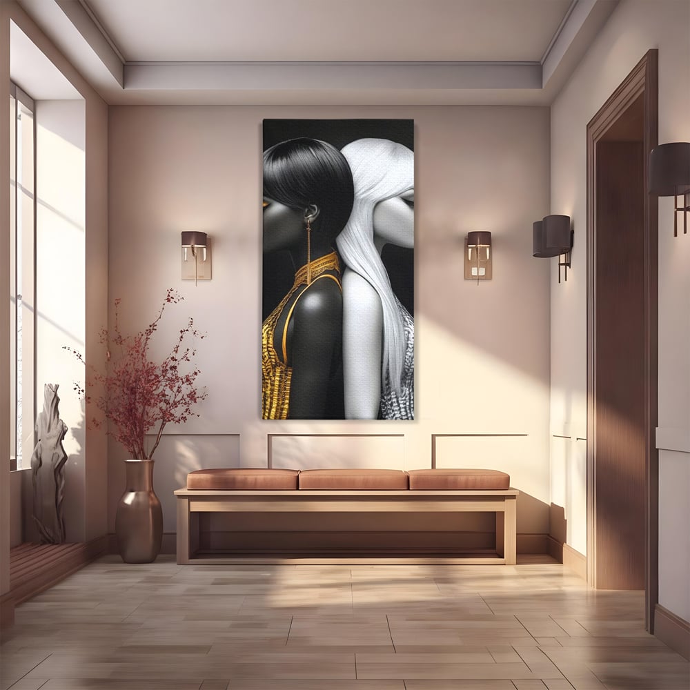 Tablou canvas cu tablou canvas cu doua fete in contrast, fara rama, pe sasiu de lemn